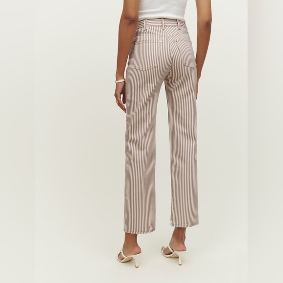 Reformation Cowboy Striped High Rise Straight Jeans - Picture 2 of 4